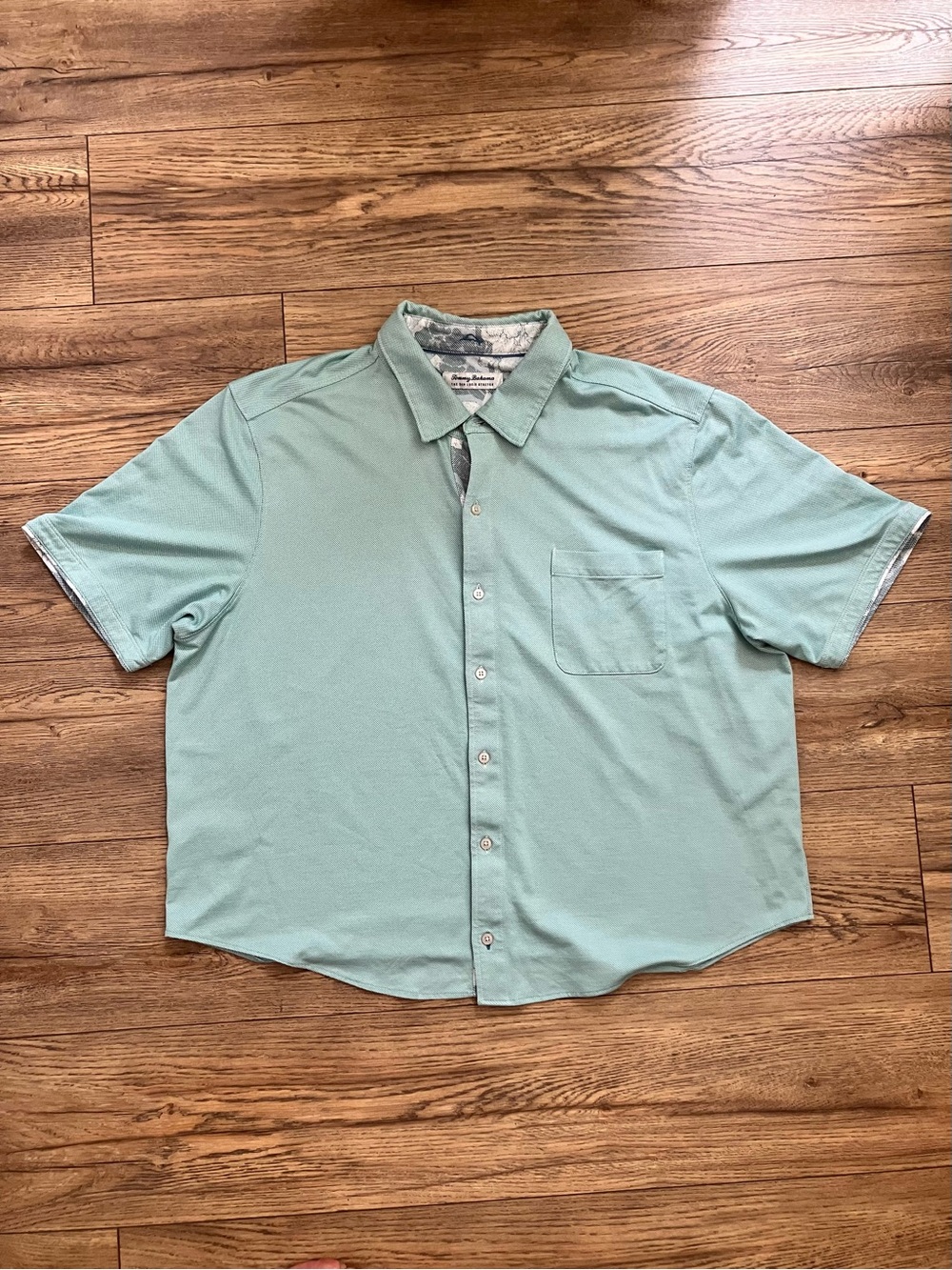 Tommy Bahama San Lucio Stretch Shirt XXL Mens Supima Cotton Blend Pocket Green